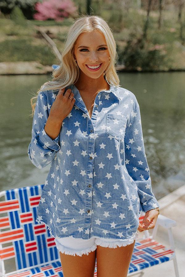 Starry Eyes Chambray Top Product Image