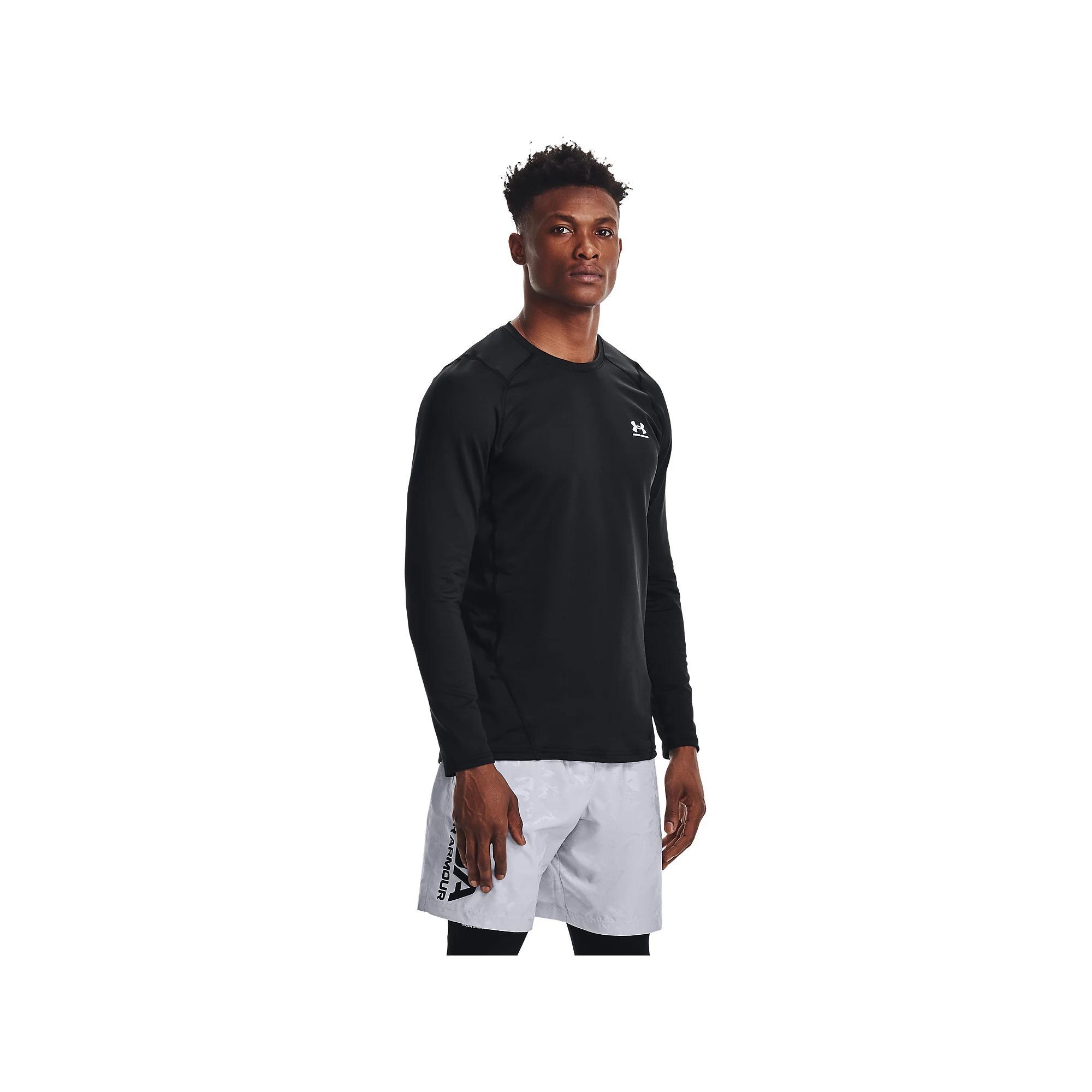 Men's Under Armour ColdGear® Fitted Crew, Size: 3XL, Black White Product Image