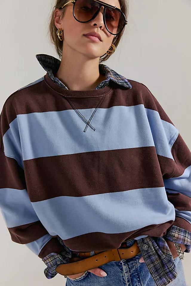 Classic Striped Oversized Crewneck Product Image