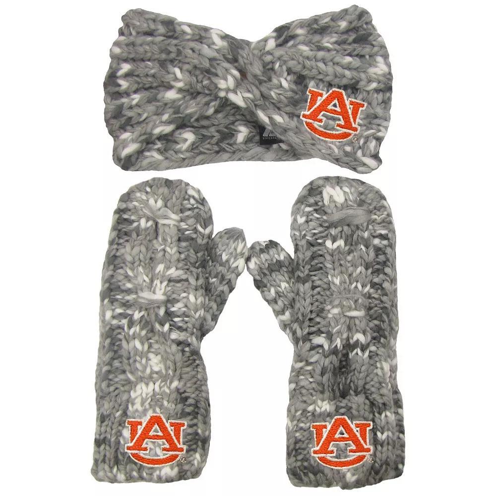 Women's ZooZatz Auburn Tigers Logo Marled Headband and Mitten Set, Grey Product Image