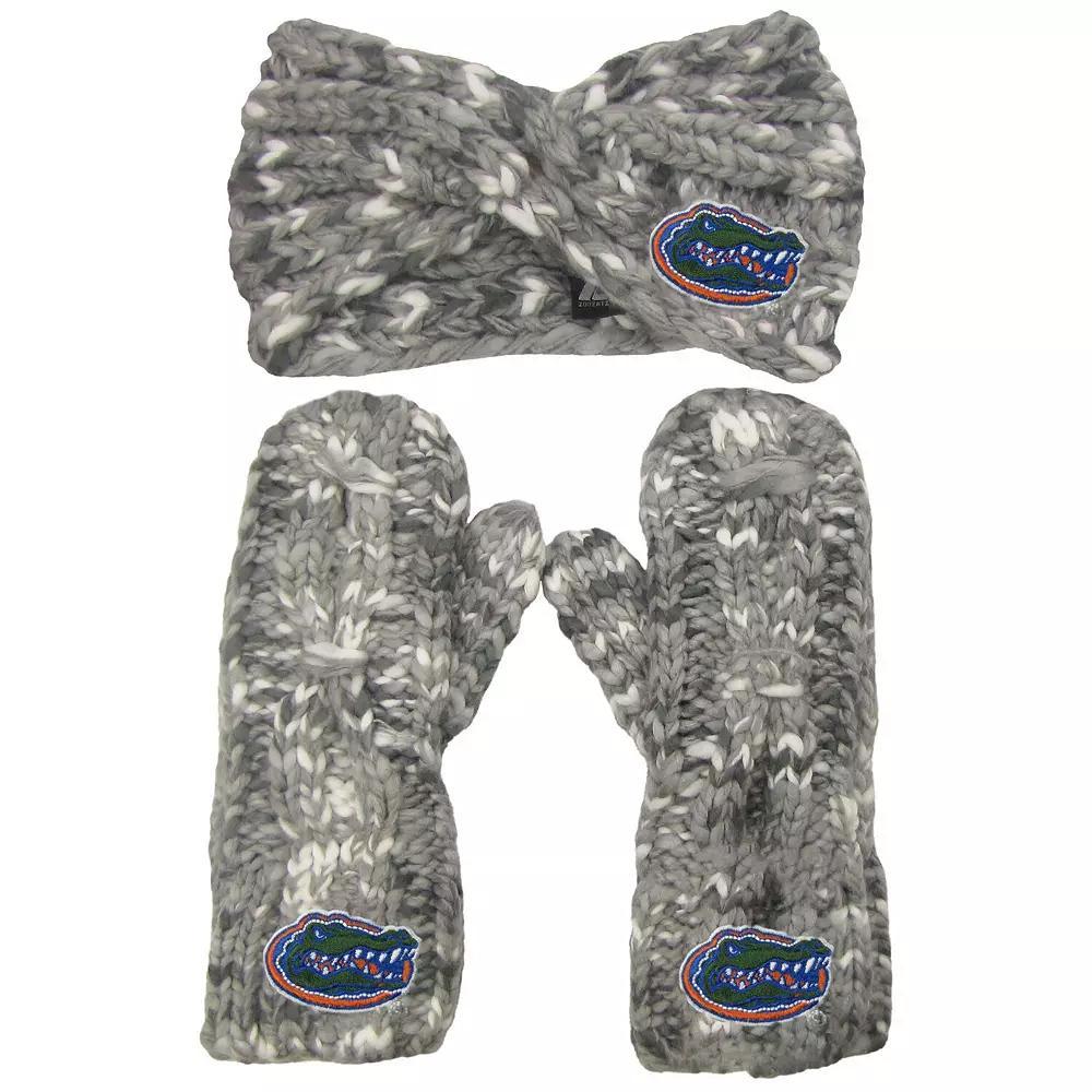 Women's ZooZatz Florida Gators Logo Marled Headband and Mitten Set, Grey Product Image