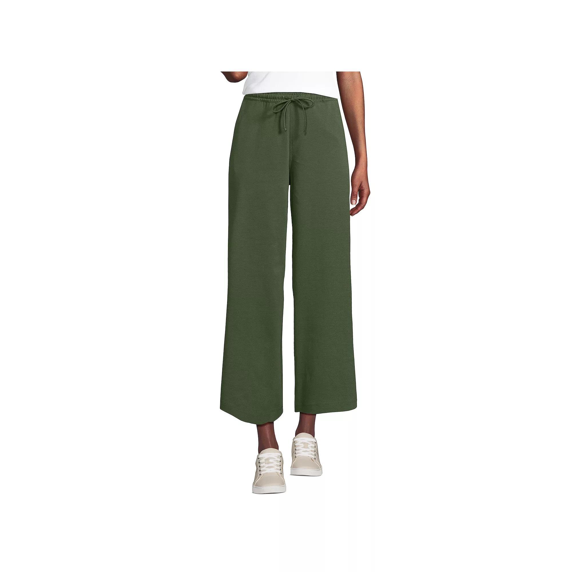 Petite Lands' End Sport Pull-On Drawstring Wide Leg Crop Pants, Women's, Size: XS Petite, Radiant Blue Product Image