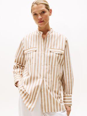 Collarless Poplin Shirt Product Image
