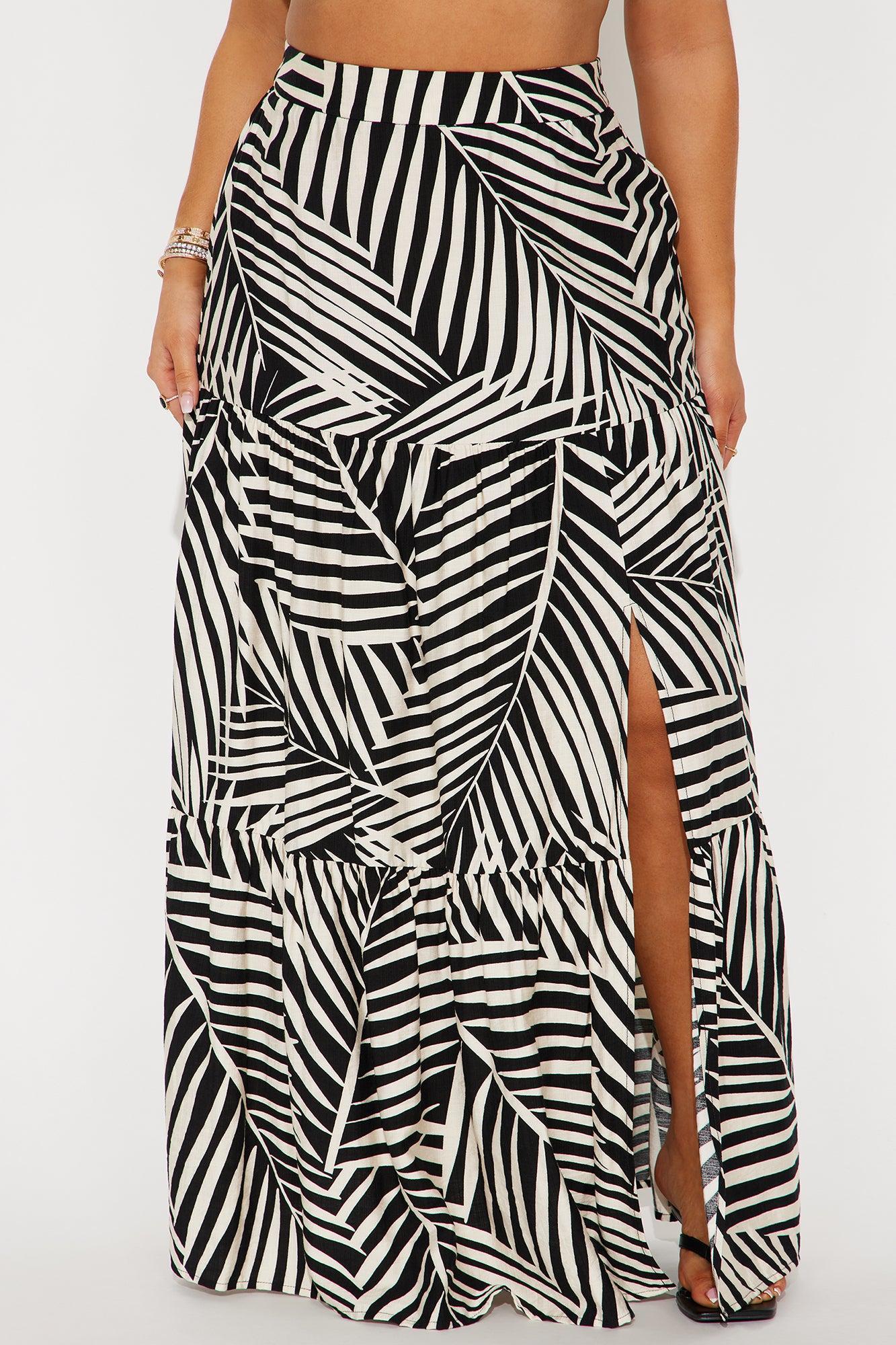 Aruba Tiered Maxi Skirt - Black/combo Product Image