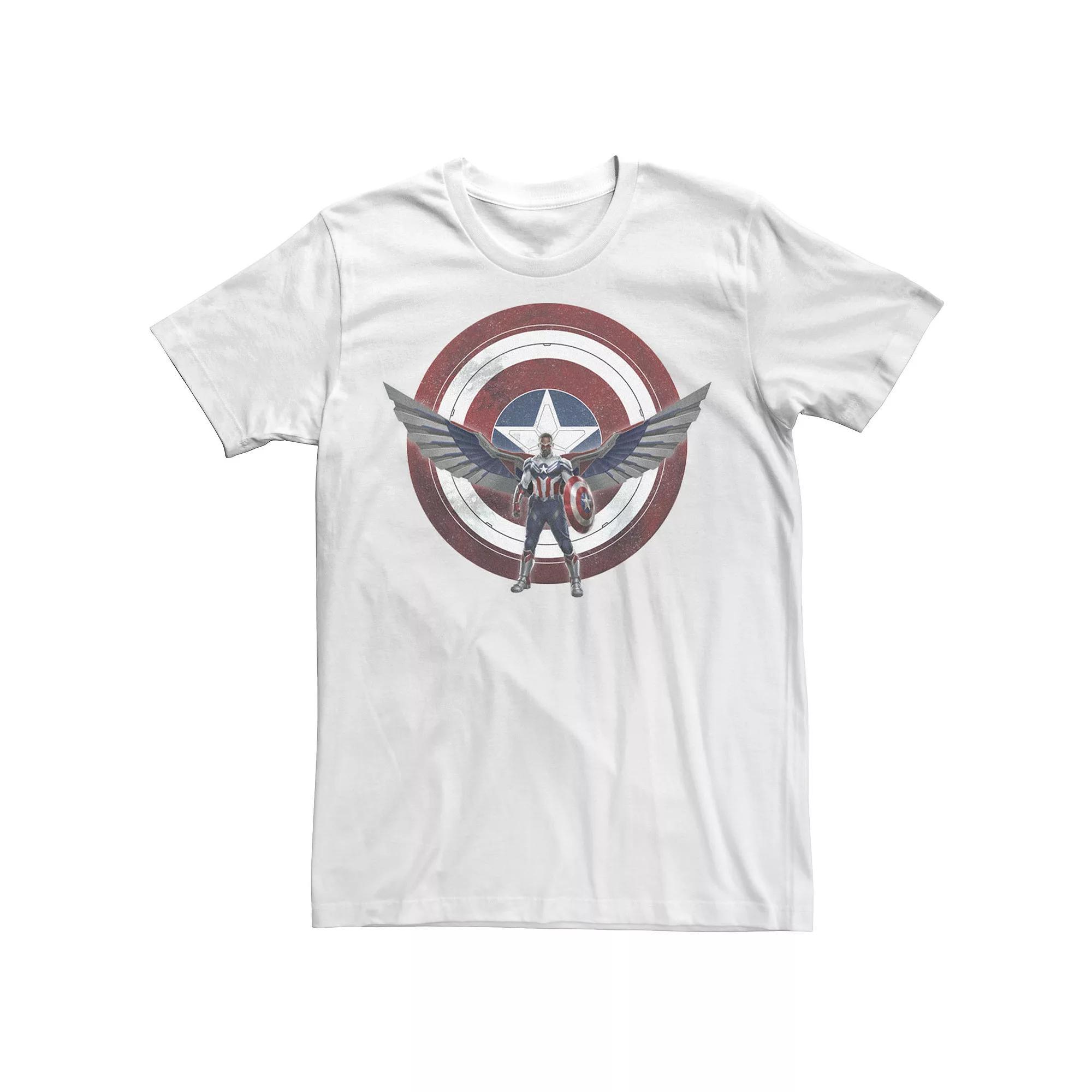 Men's Marvel Falcon And The Winter Soldier Captain America Shield Wings Tee, Size: Medium, White Product Image