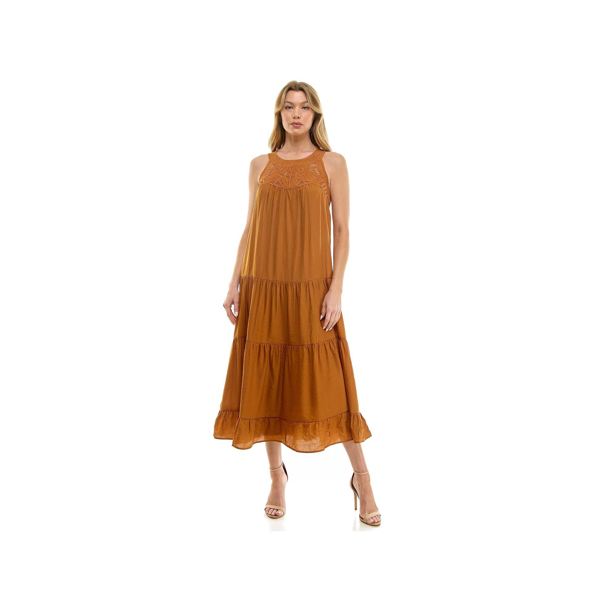 Women's Luxology Woven Tiered Maxi Dress, Size: Medium Product Image