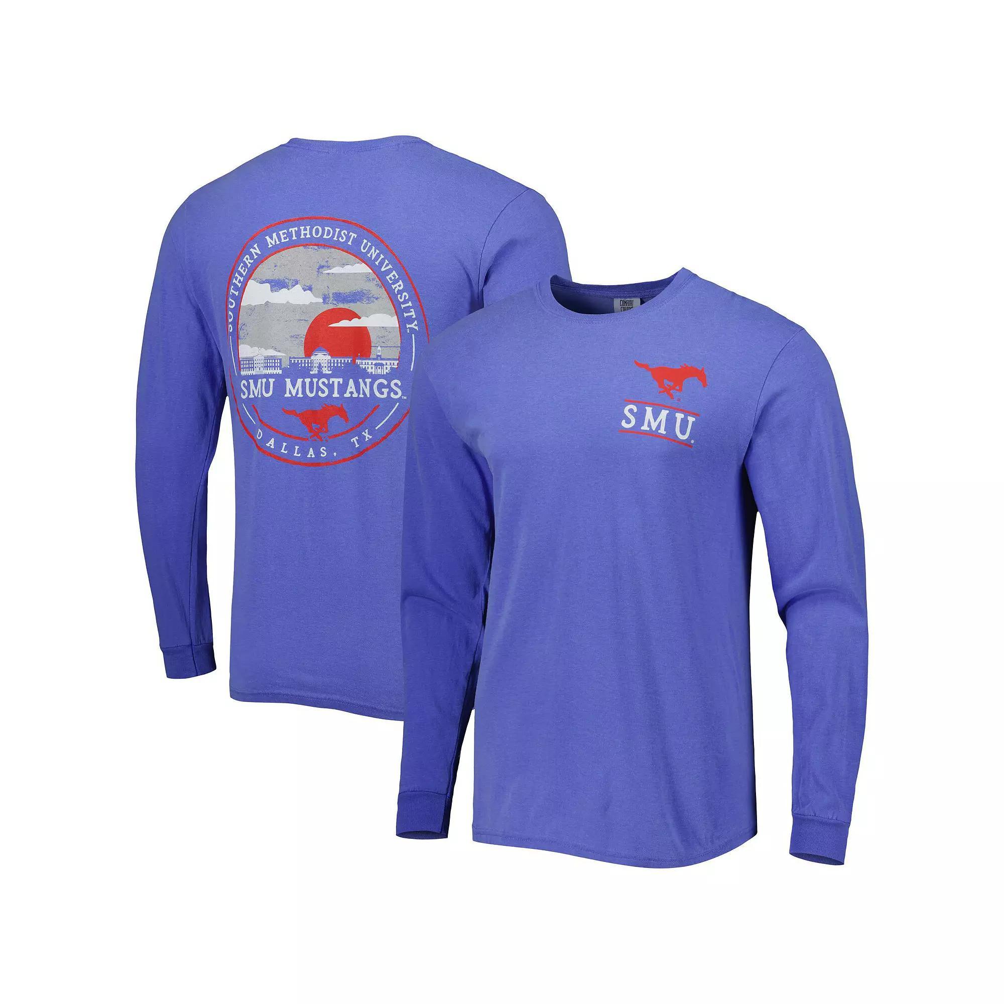 Men's Royal SMU Mustangs Circle Campus Scene Long Sleeve T-Shirt, Size: Large, Nc2 Blue Product Image