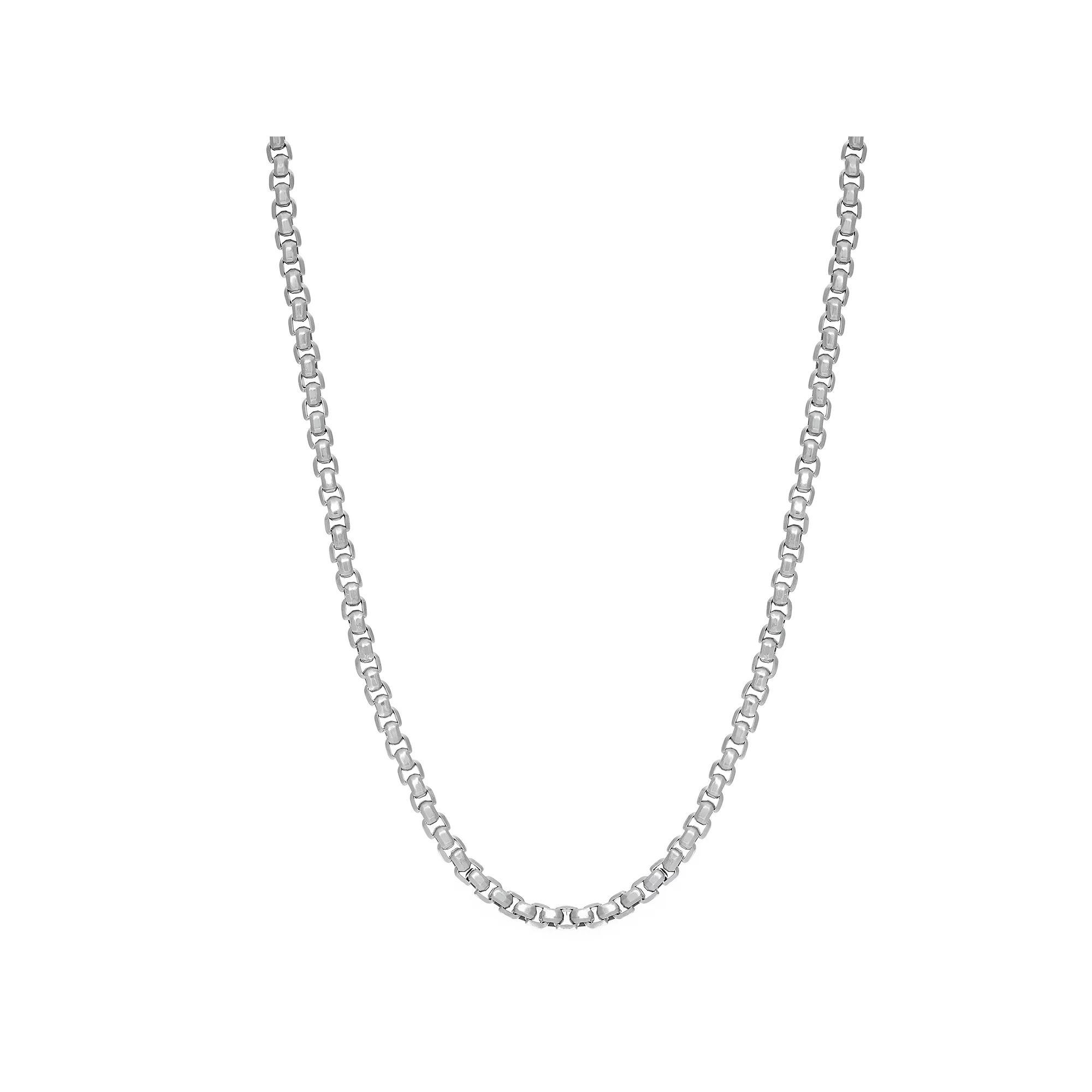 Men's LYNX Stainless Steel Box Chain Necklace, Size: 24" Product Image