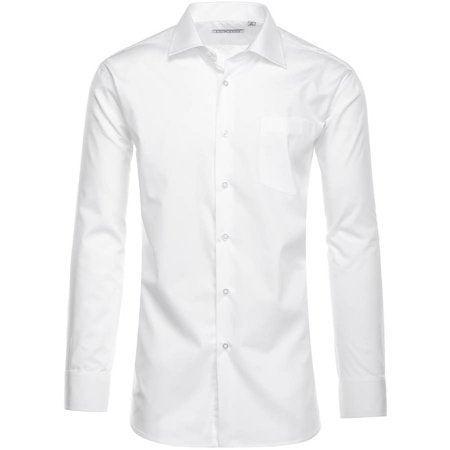 Cotton Blend Dress Shirt Regular Fit In White Product Image