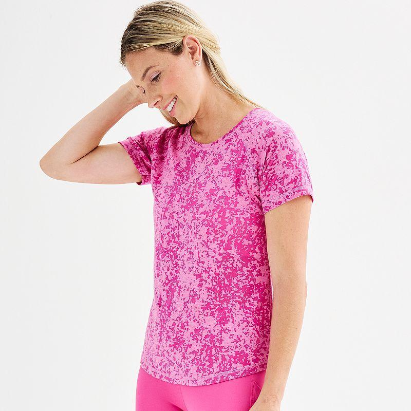 Women's Tek Gear® Core Raglan Tee, Size: Large, Black Burnout Product Image