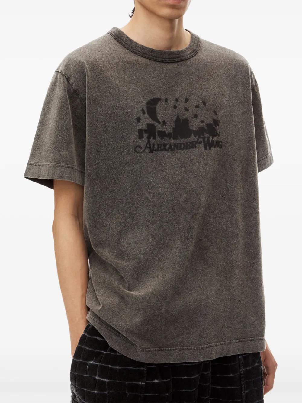 skyline-print cotton T-shirt Product Image