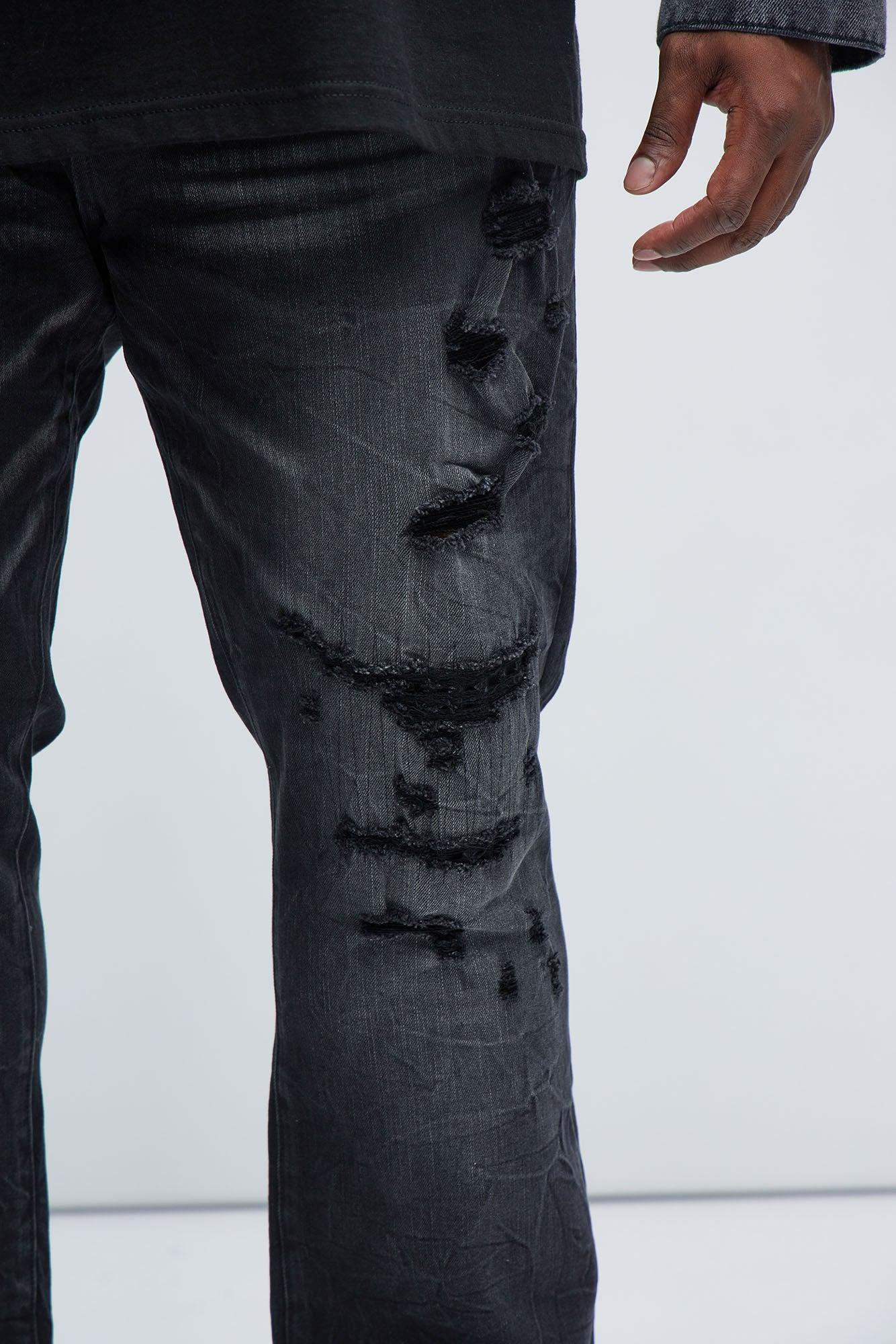 Undercover Slim Stacked Flare Jeans - Black Wash Product Image