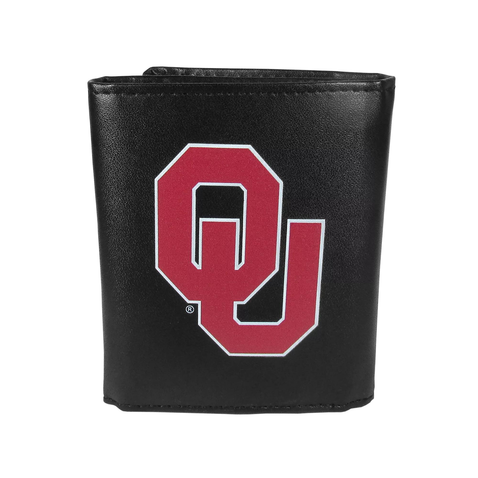 Men's Oklahoma Sooners Leather Tri-Fold Wallet, Team Product Image
