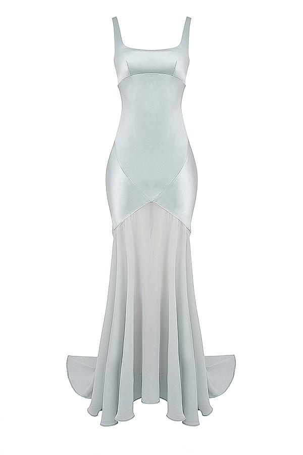 Vittoria  pistachio chiffon floor length gown Product Image
