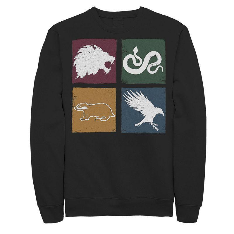 Men's Harry Potter Simple House Crest Box Up Sweatshirt, Size: Large, Black Product Image