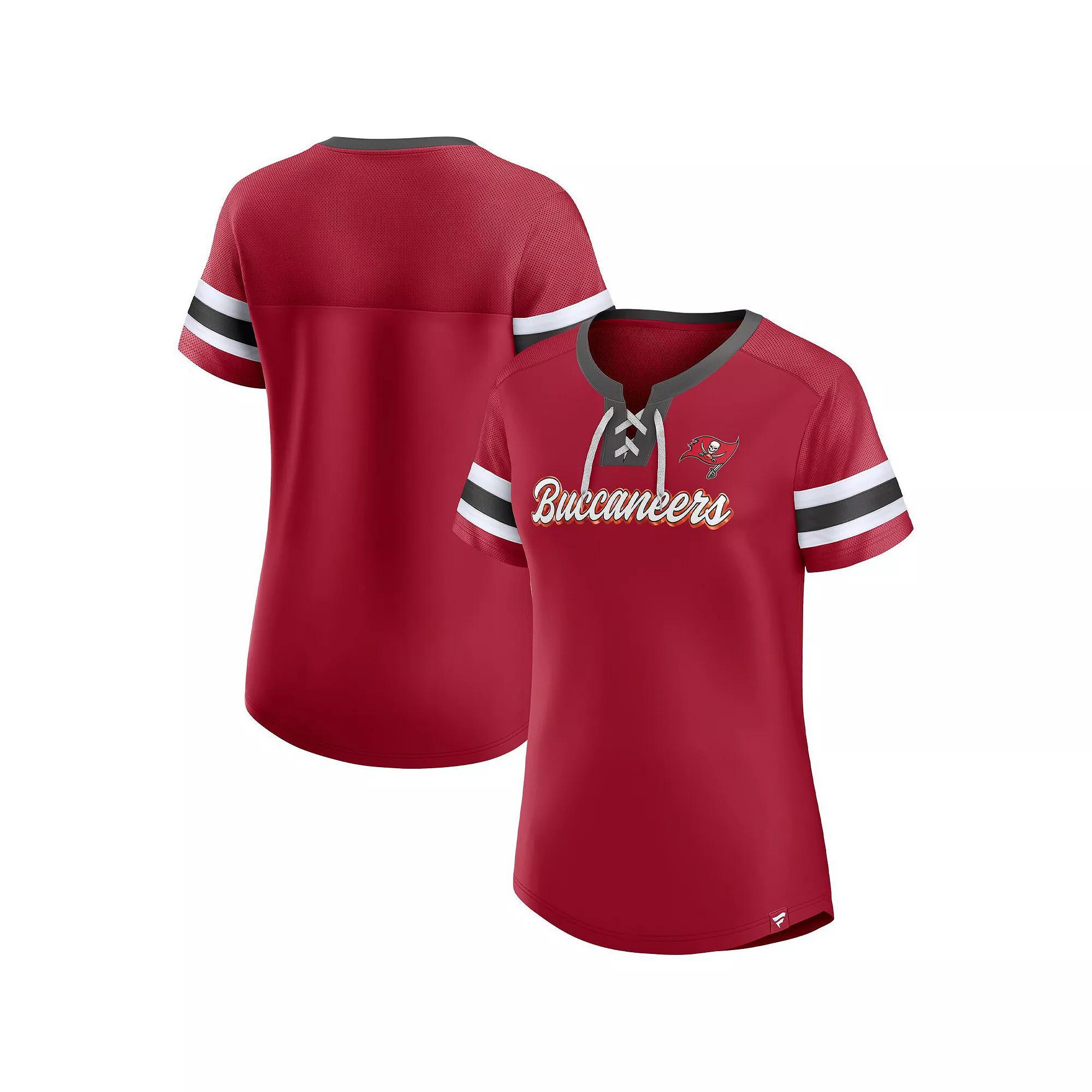 Womens Fanatics Branded Tampa Bay Buccaneers Original State Lace-Up T-Shirt Product Image