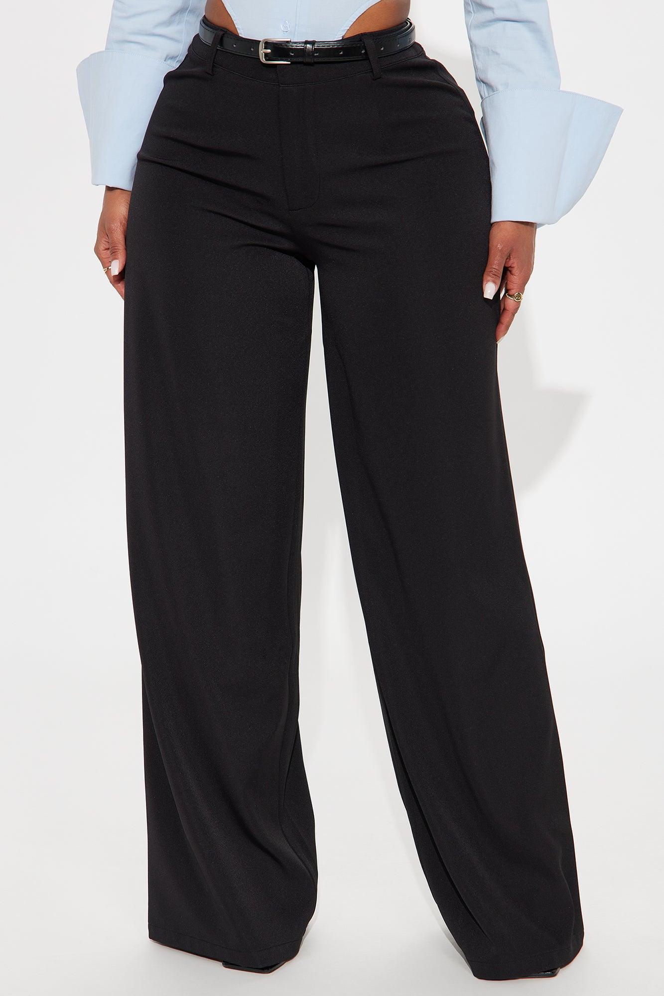 Sloane High Rise Belted Trouser Pant - Black Female Product Image