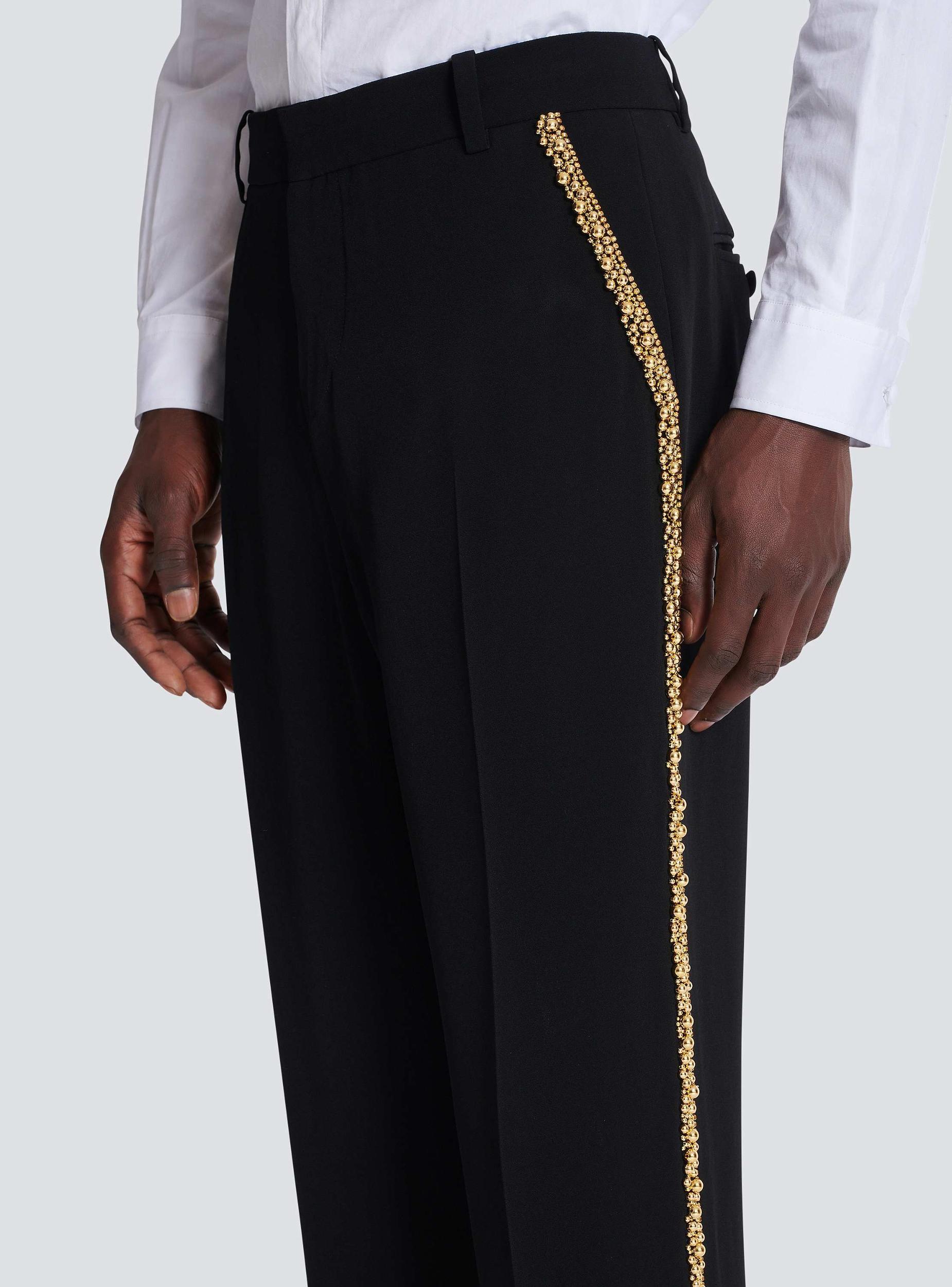 Embroidered crepe straight-leg tailored trousers Product Image