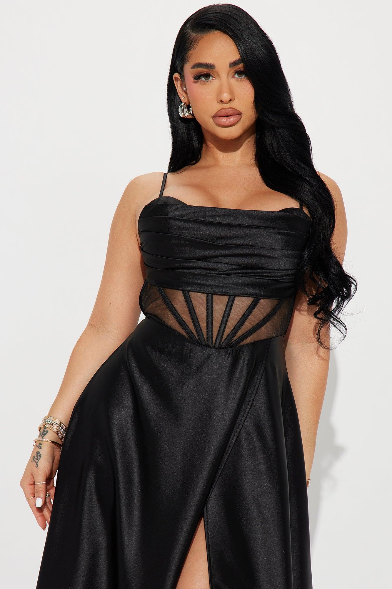 Kaylee Satin Gown - Black Product Image