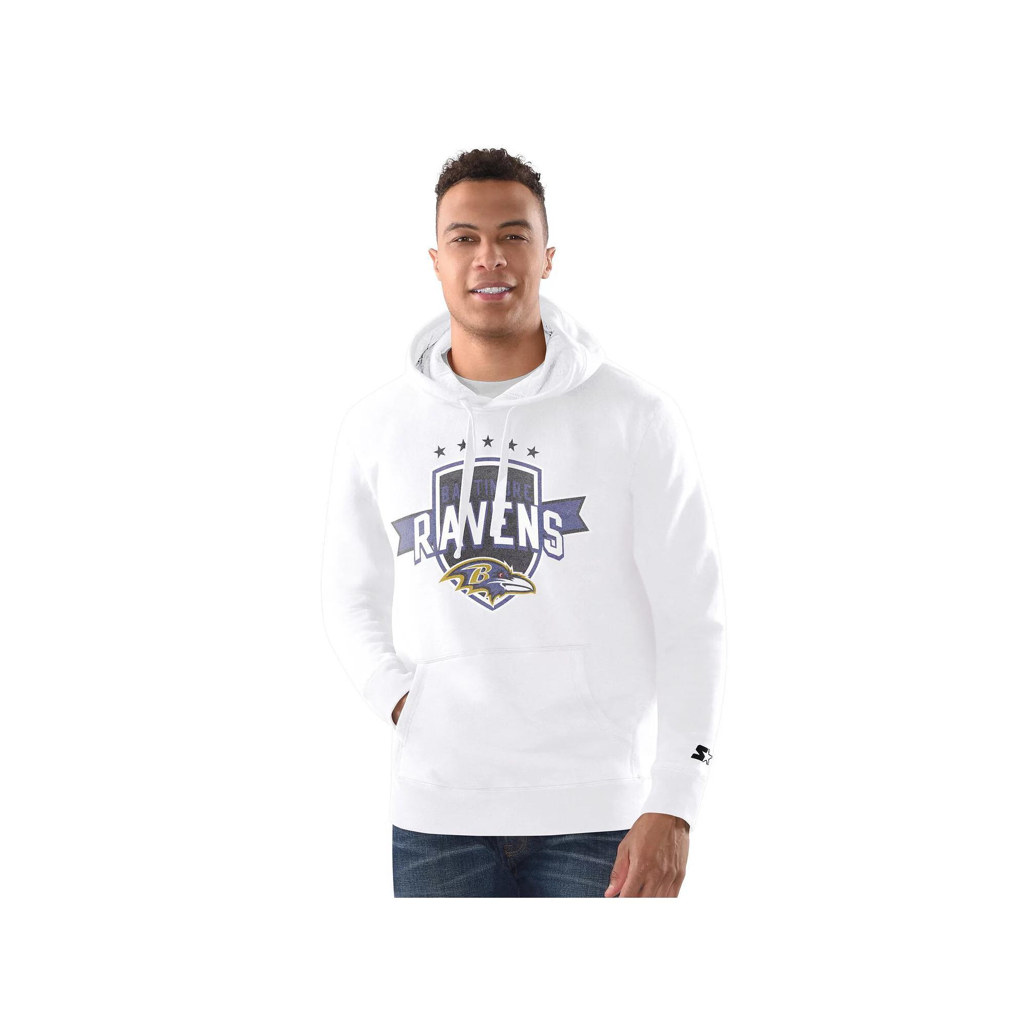Men's Starter White Baltimore Ravens Vintage Pullover Hoodie, Size: XL Product Image