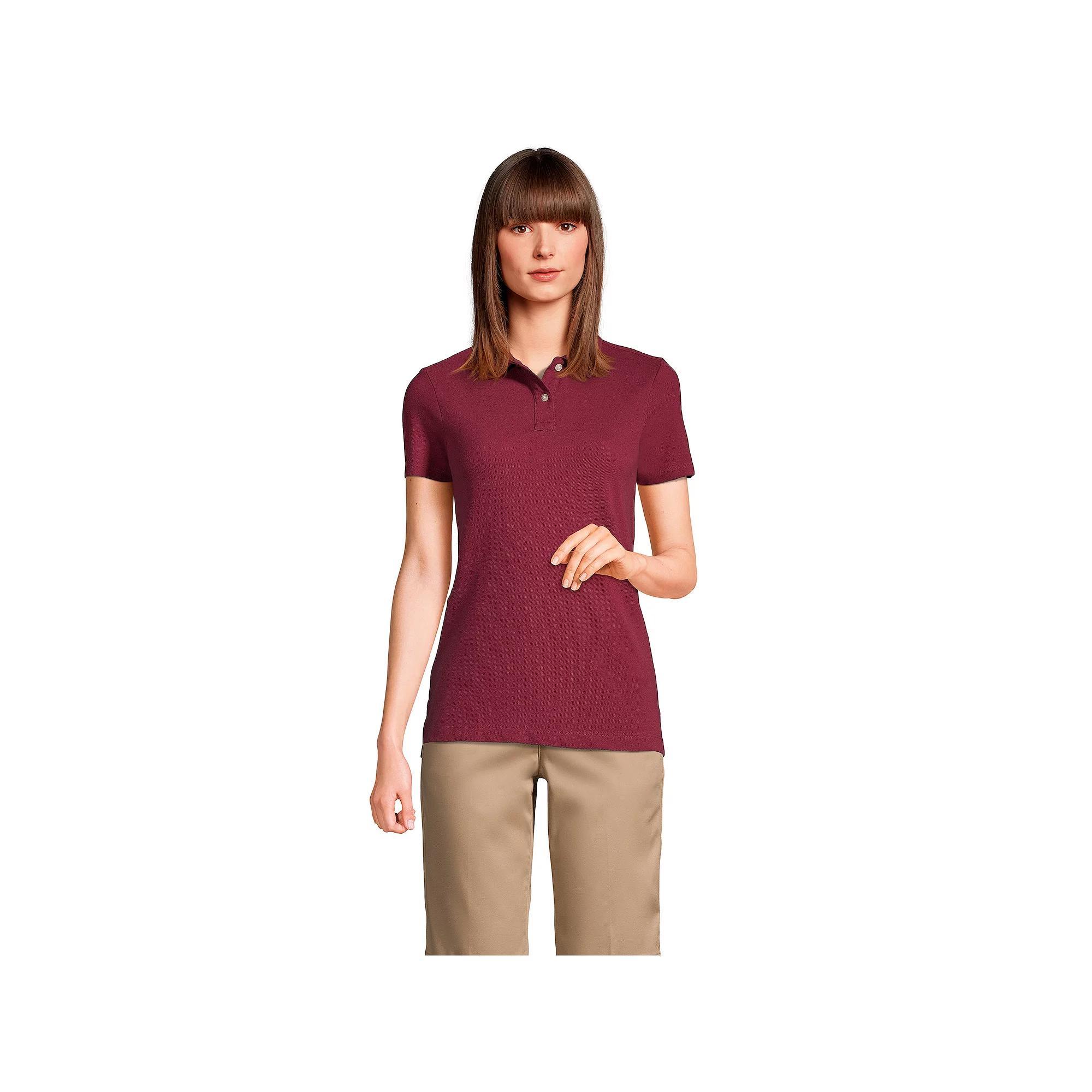 Women's Lands' End School Uniform Feminine Fit Short Sleeve Mesh Polo Shirt, Size: Small, Classic Blue Product Image