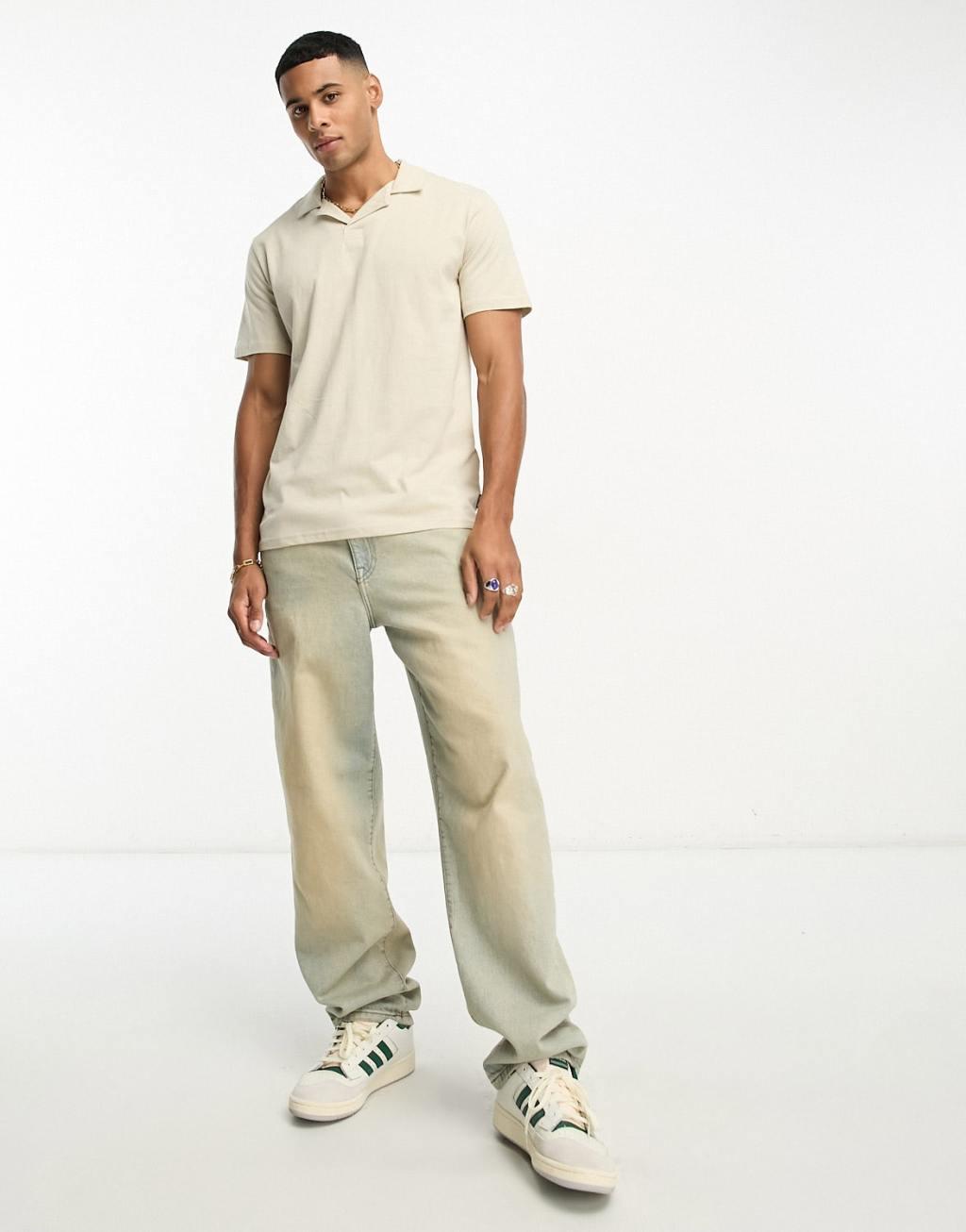 Only & Sons revere polo in beige Product Image