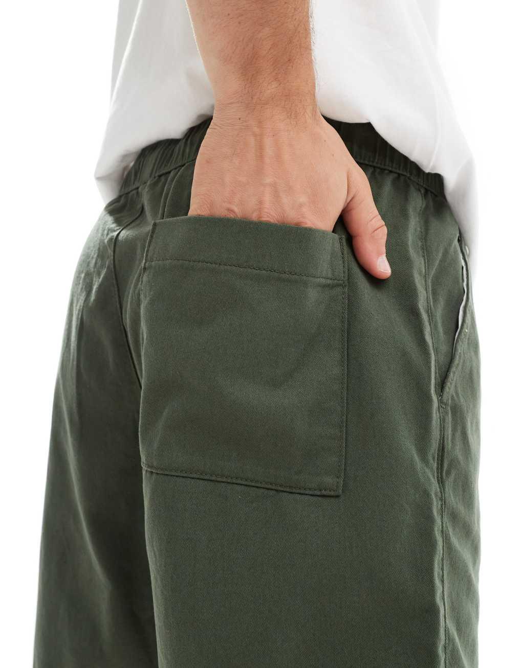 ASOS DESIGN slim chino shorts in khaki  Product Image