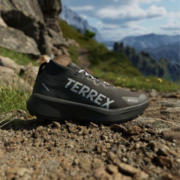 adidas Terrex Agravic GORE-TEX Trail Running Shoes Silver Green 9.5 Womens Product Image