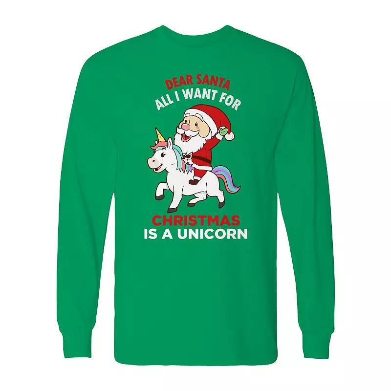 Men's Christmas Dear Santa Unicron Long Sleeve Graphic Tee, Size: Large, Black Product Image