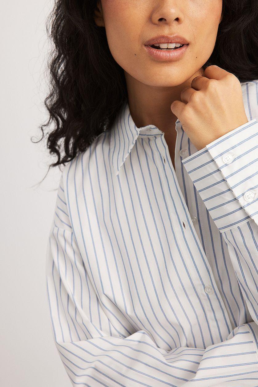 Oversized Long Sleeve Cotton Shirt Product Image