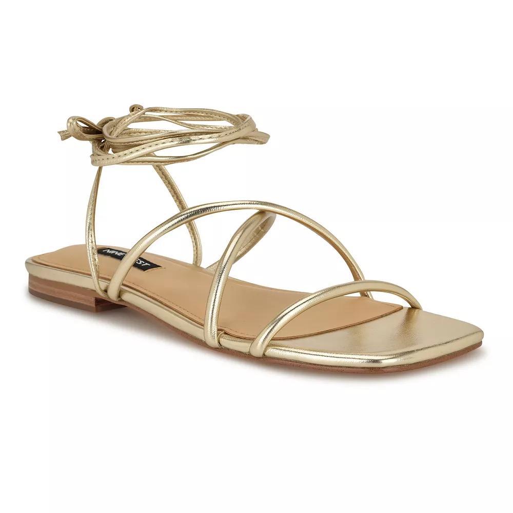 Nine West Mikila Womens Square Toe Slip-On Flat Sandals Product Image