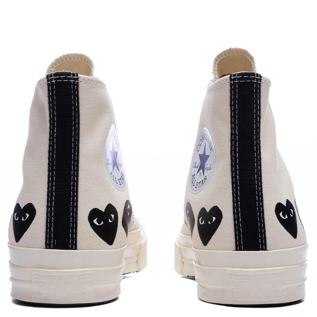 Converse x Comme Des Garcons PLAY All Star Chuck '70 Hi Multi Heart - Milk/Black Male Product Image