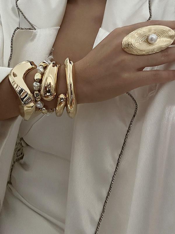 Geometric Solid Color Rings Accessories Product Image