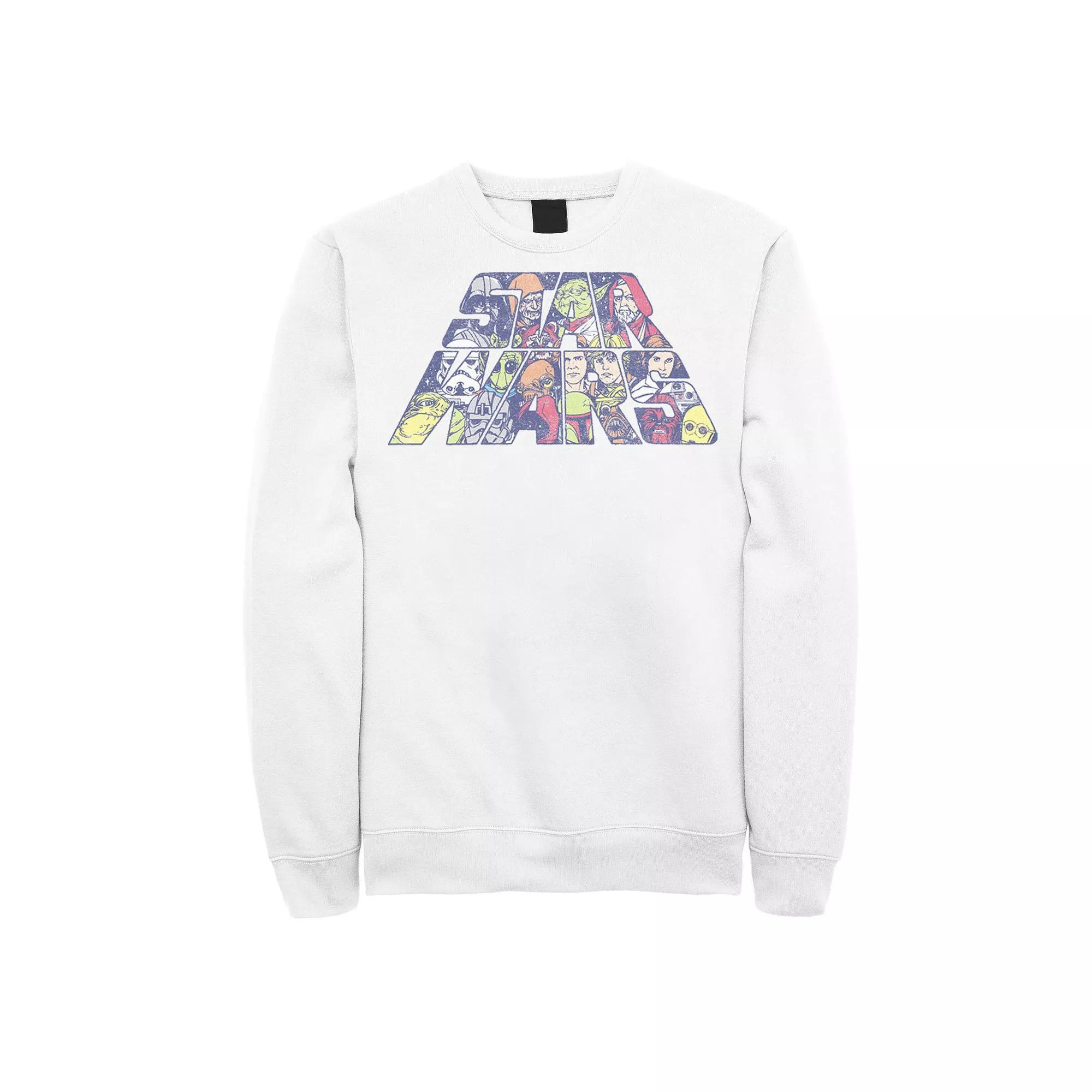 Men's Star Wars Logo Character Fill Sweatshirt, Size: Medium, White Product Image