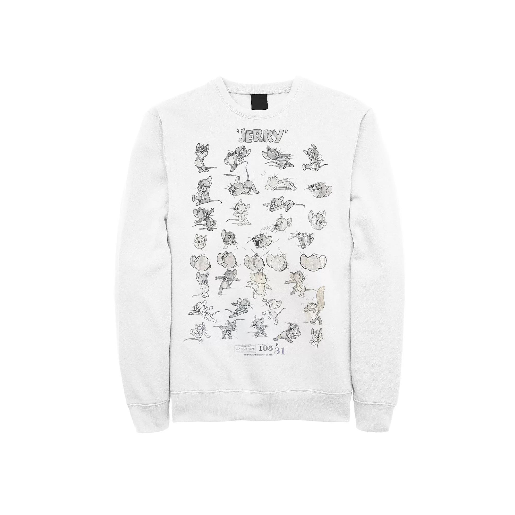 Mens Tom And Jerry Character Art Sweatshirt, Men's, Size: Small, White Product Image