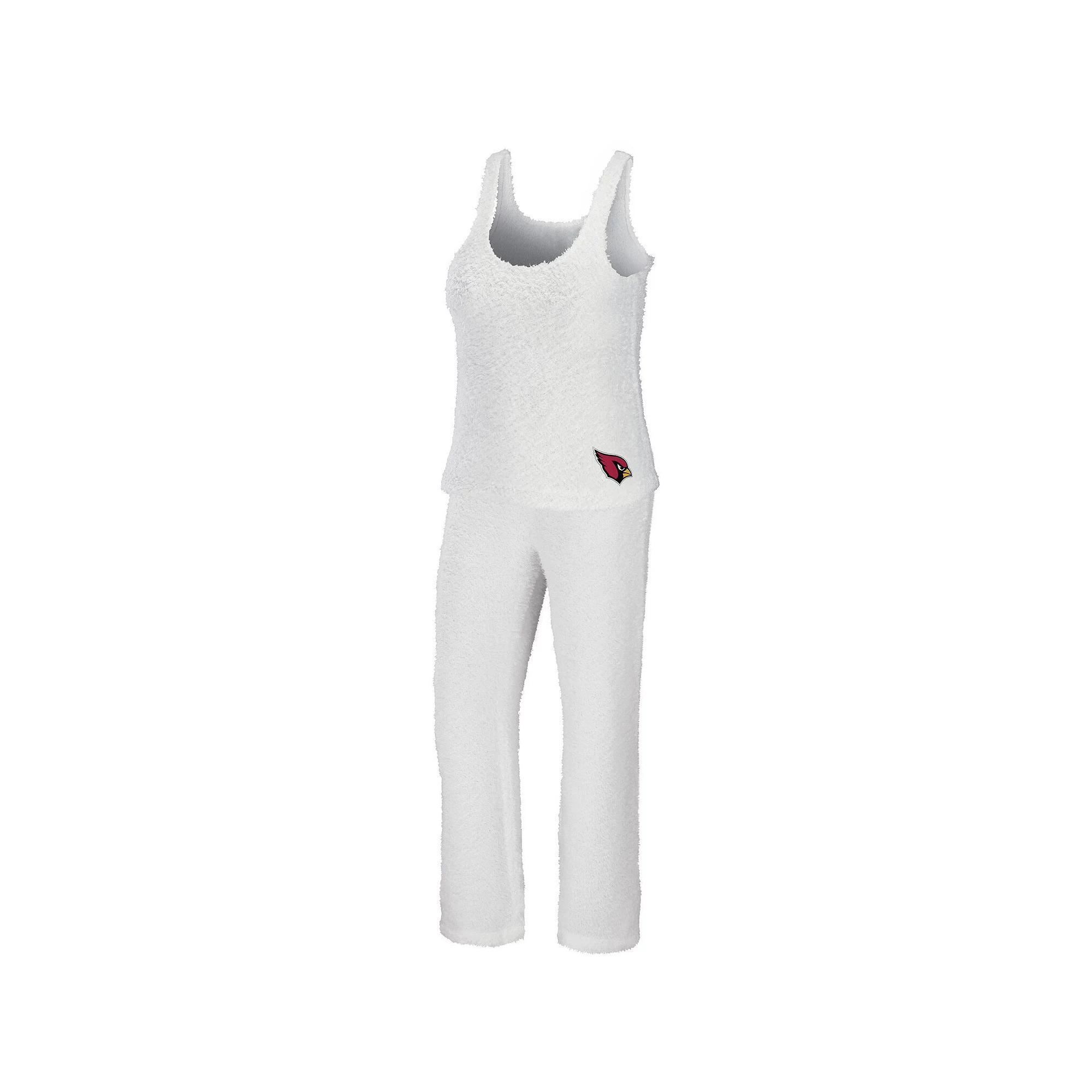 Women's WEAR by Erin Andrews Cream Los Angeles Chargers Cozy Scoop Neck Tank Top & Pants Sleep Set, Size: XL, Beige Product Image