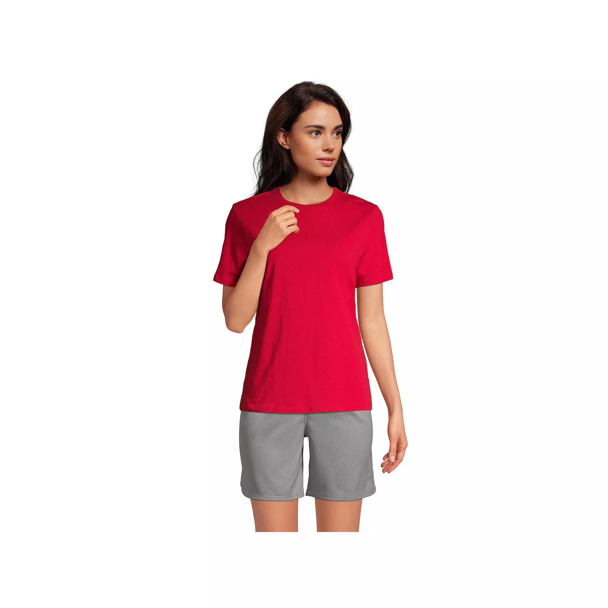 Women's Lands' End Short Sleeve Essential Tee, Size: Medium, White Product Image
