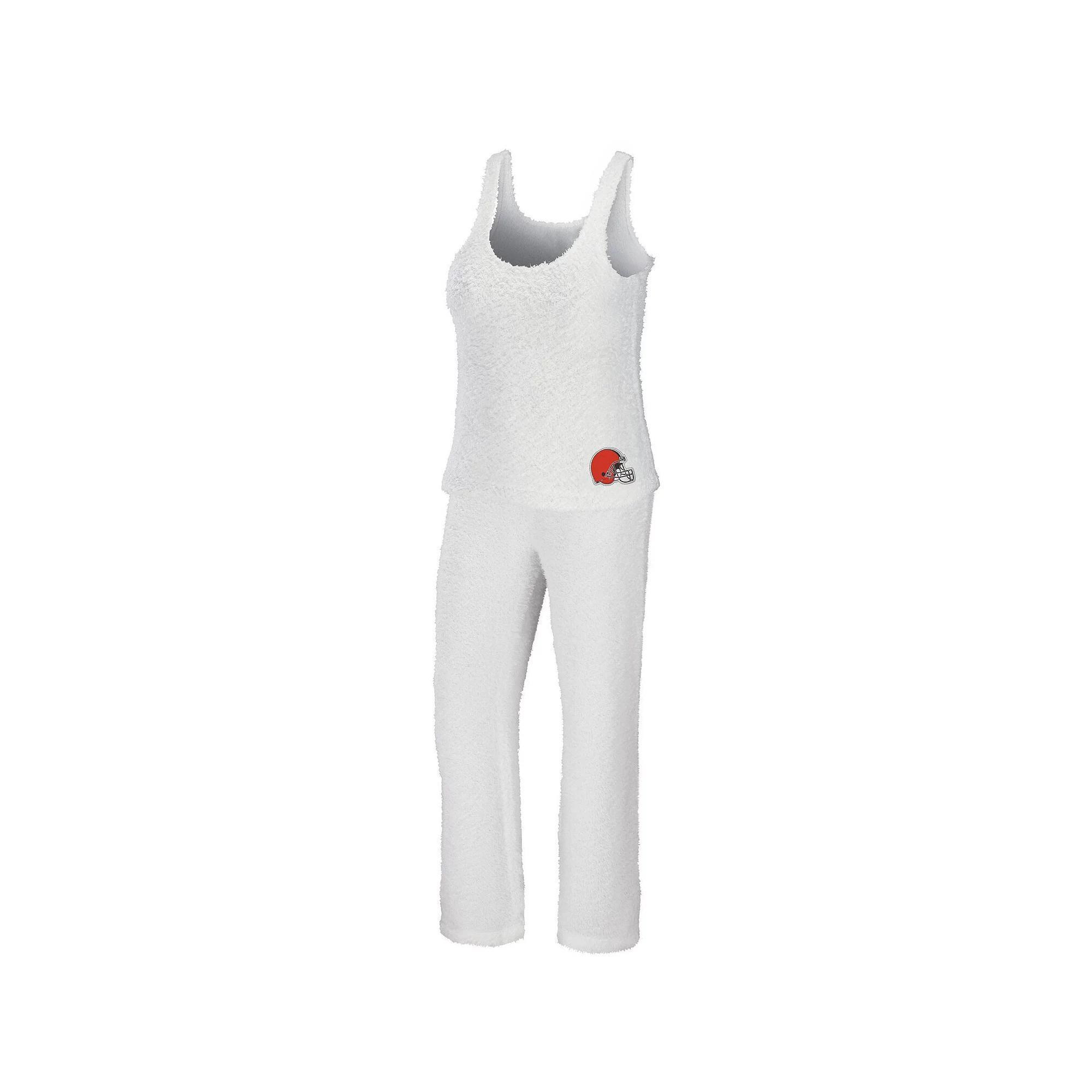 Women's WEAR by Erin Andrews Cream San Francisco 49ers Cozy Scoop Neck Tank Top & Pants Sleep Set, Size: XL, Beige Product Image