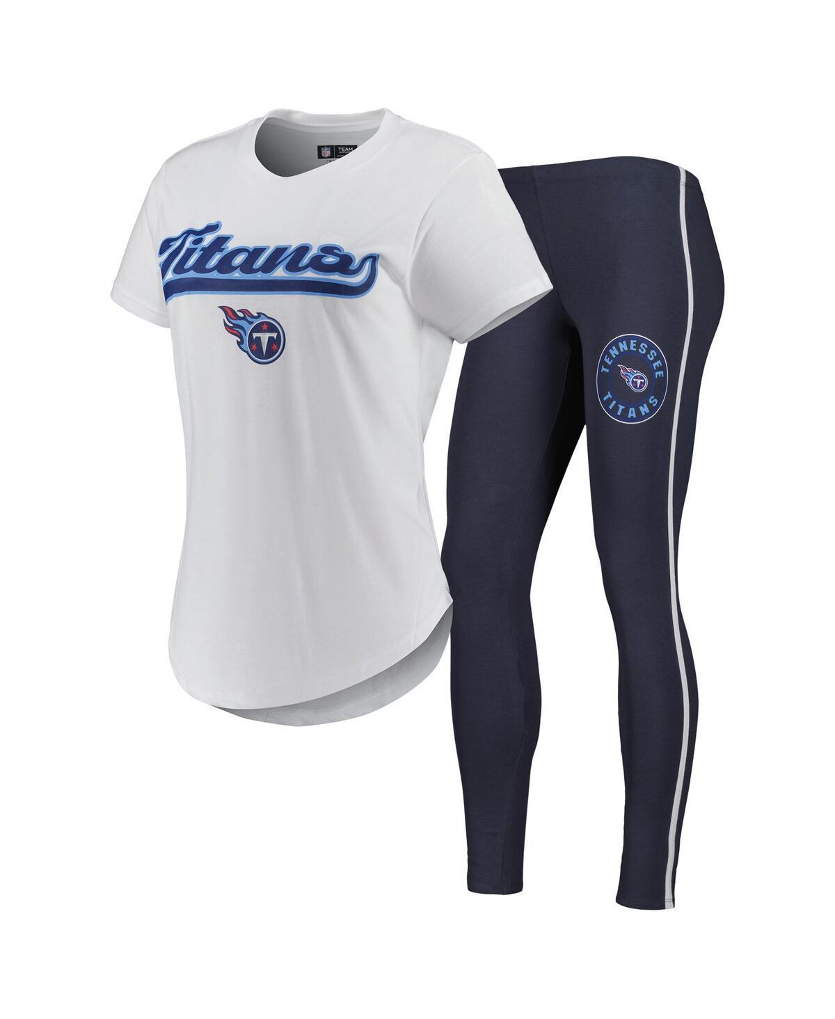 Women's Concepts Sport White/Charcoal Tennessee Titans Sonata T-Shirt & Leggings Sleep Set, Size: 2XL Product Image