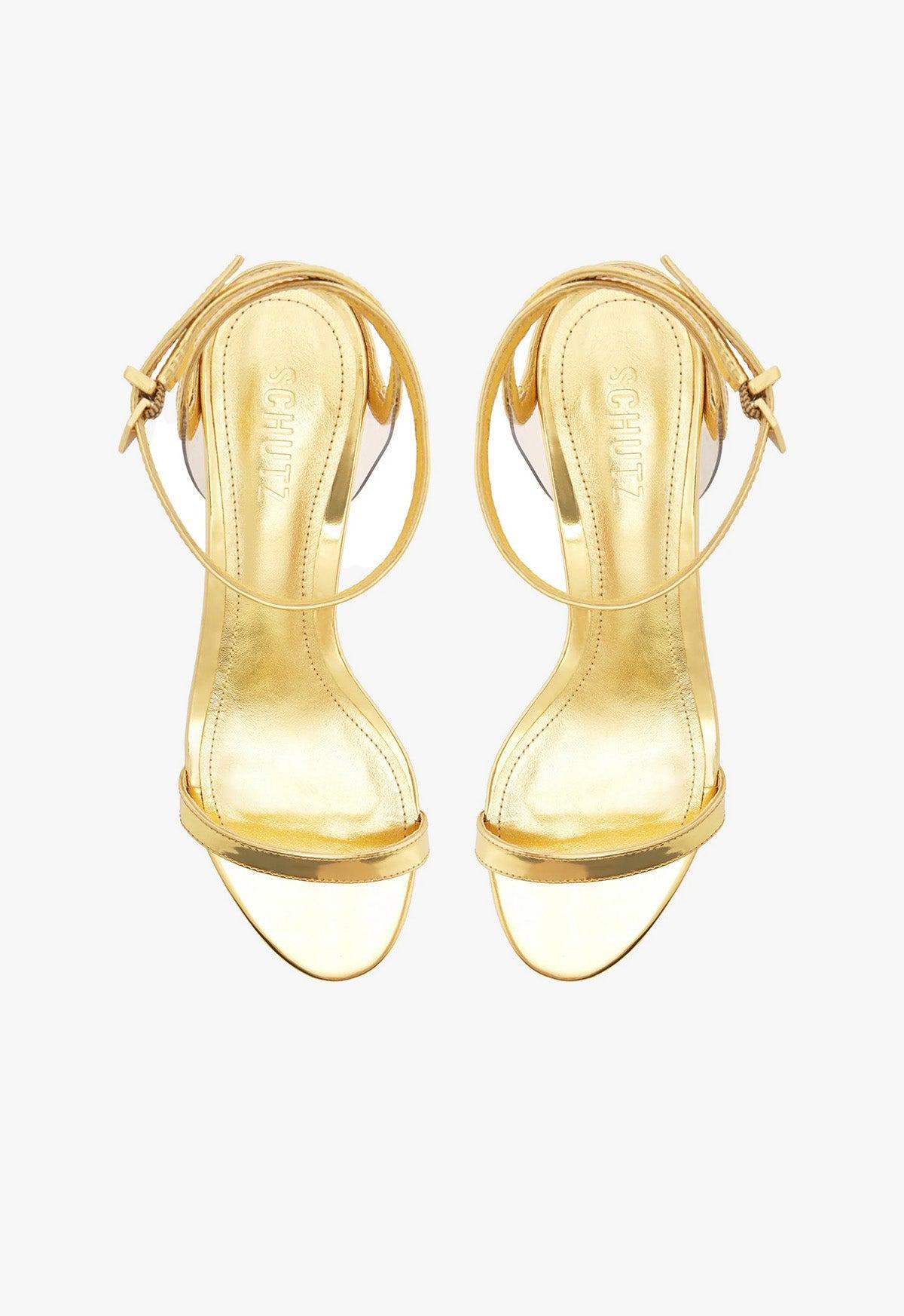 Skye Mid Block Specchio Leather Sandal Product Image