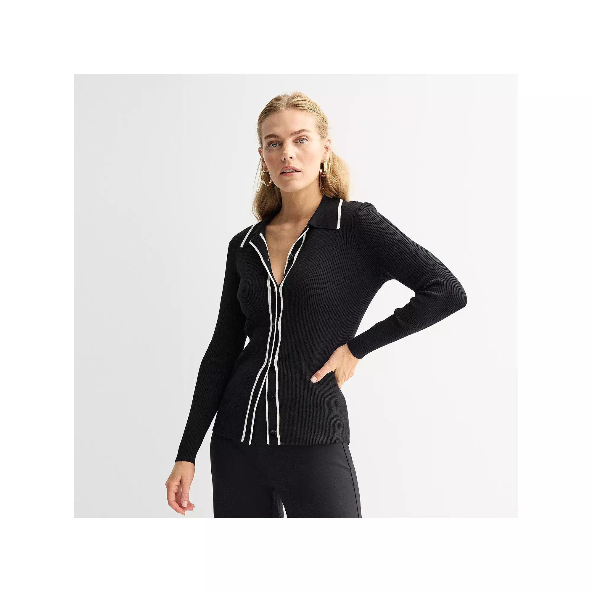 Womens Nine West Contrast Tipping Cardigan Product Image