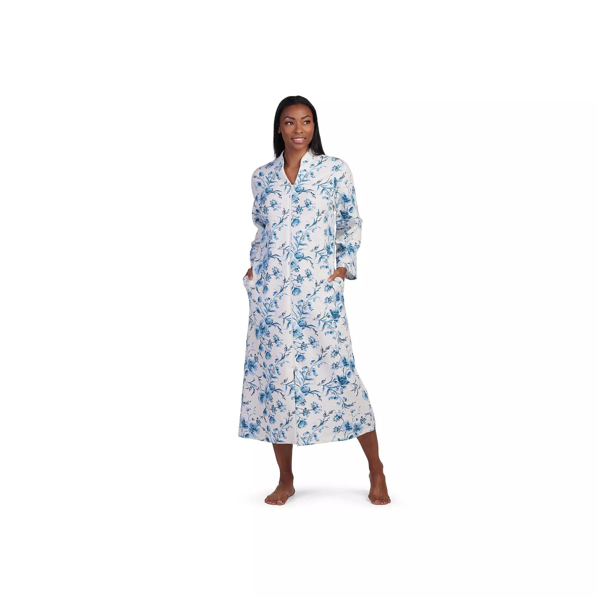Womens Miss Elaine Essentials Zip Front Long Sleeve Long Robe Product Image
