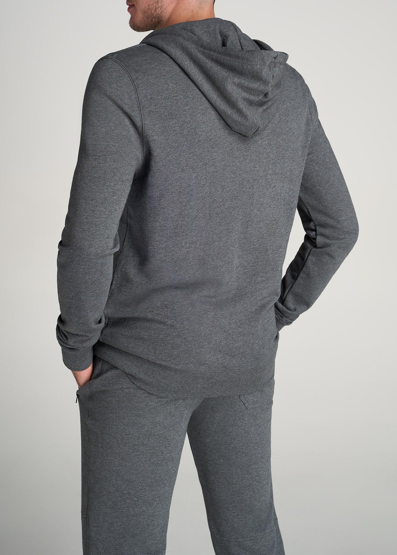 Wearever French Terry Full-Zip Men's Tall Hoodie in Charcoal Mix Product Image