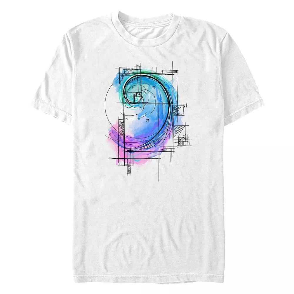 Big & Tall Fibonacci Spiral Graphic Tee, Men's, Size: 3XL, White Product Image