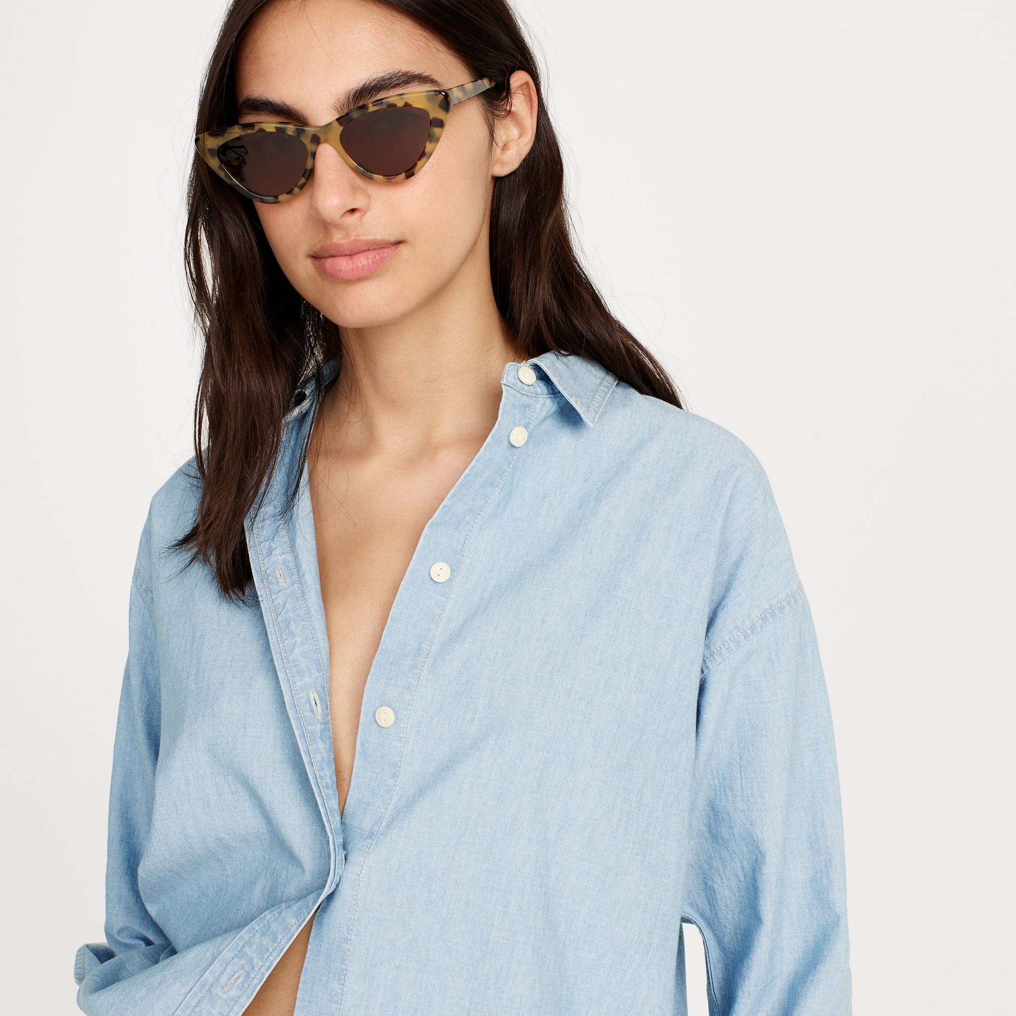Tall relaxed-fit chambray shirt Product Image