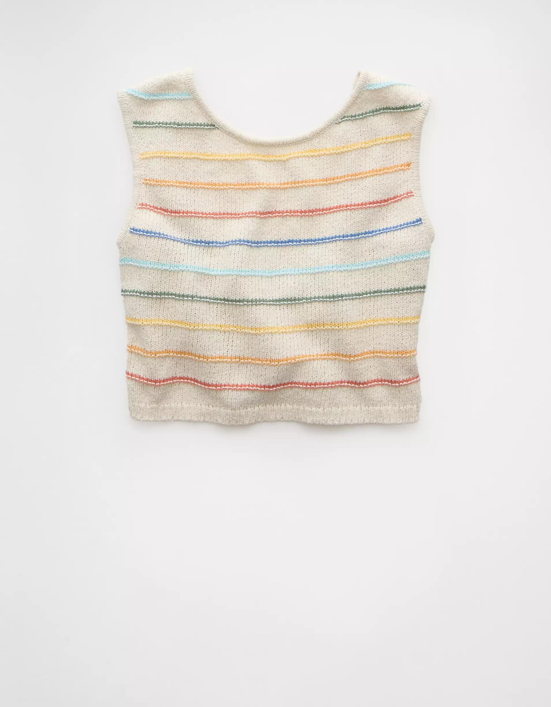 AE Pride Cropped Tie Back Sweater Tank Top Product Image