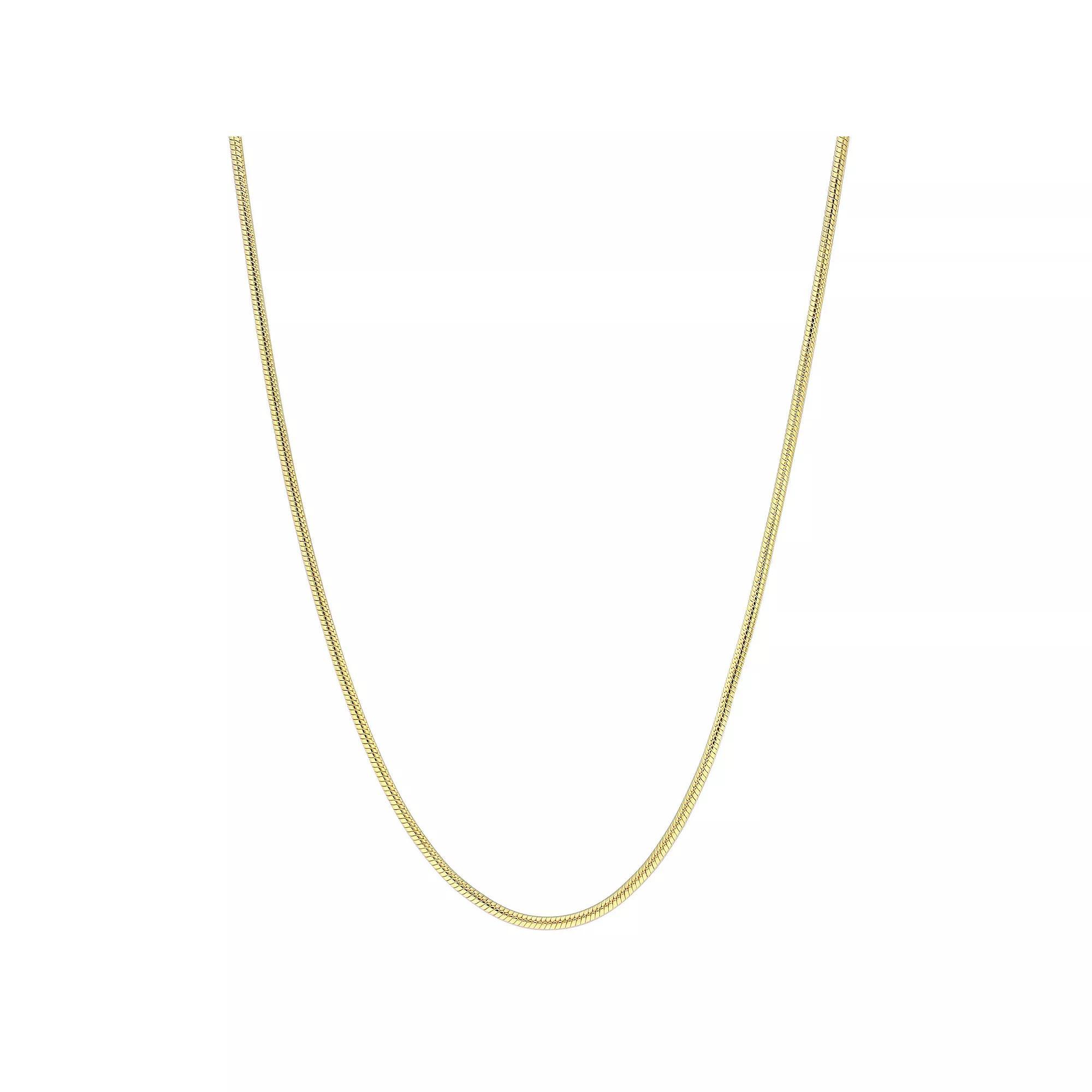 Stella Grace Sterling Silver 1.2 mm Snake Chain Necklace, Womens 18k Gold Plated Product Image