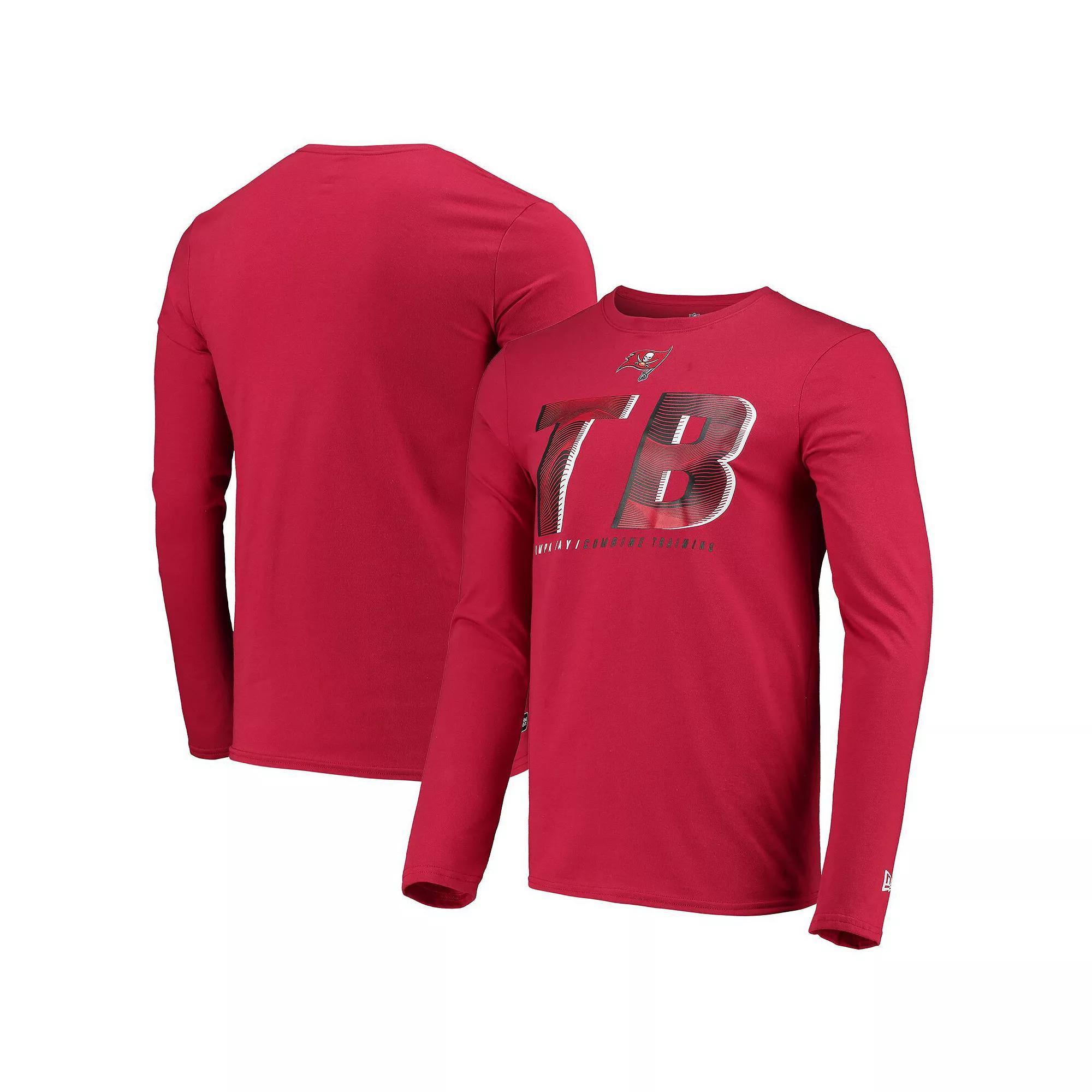 Men's New Era Red Tampa Bay Buccaneers Combine Authentic Static Abbreviation Long Sleeve T-Shirt, Size: Medium Product Image