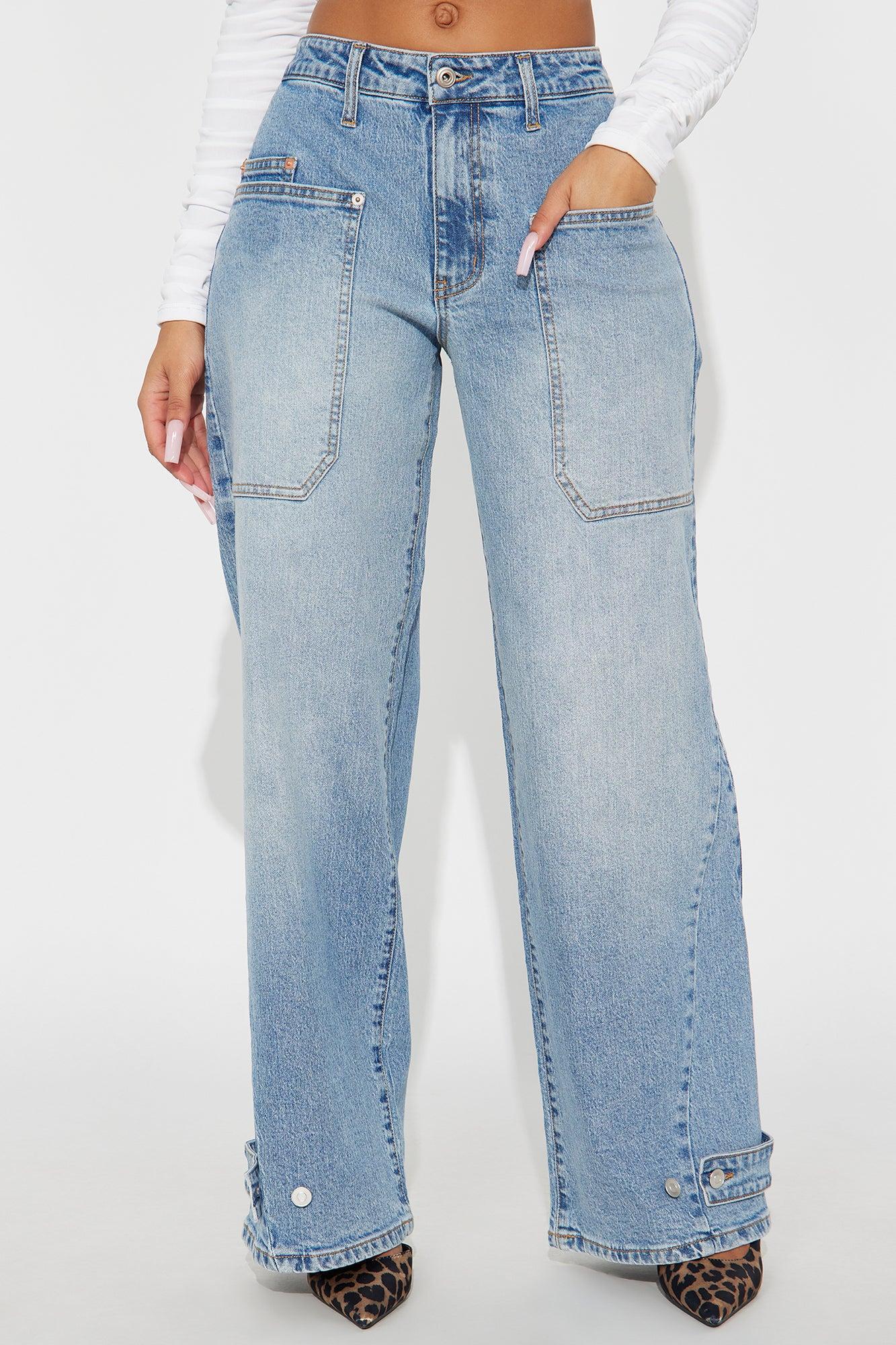 Williamsburg Wide Leg Denim Jeans - Light Blue Wash Product Image