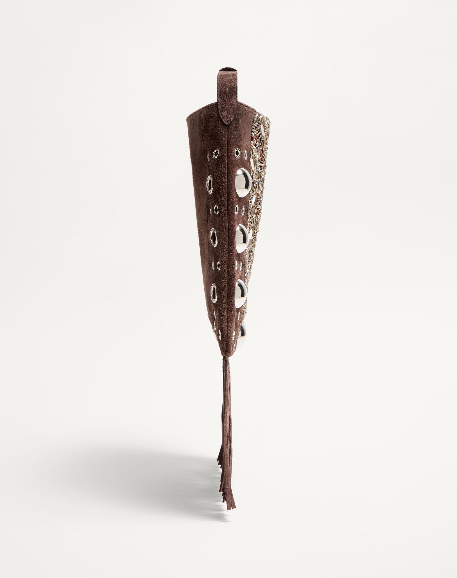 Valentino Garavani Nellcôte Embroidered Shoulder Bag With Fringes Product Image